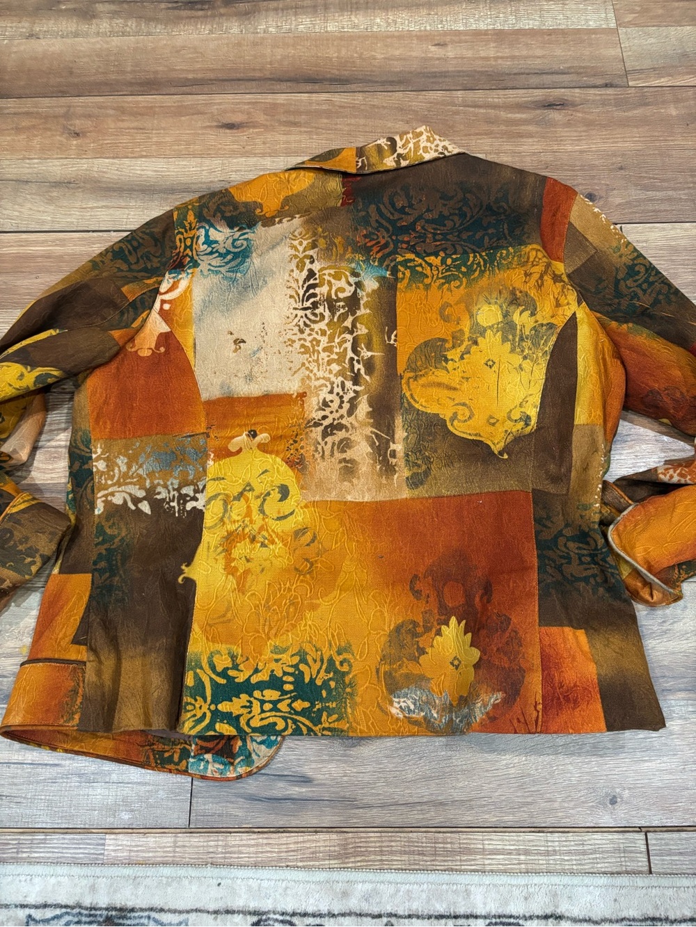 Coldwater Creek Painted Patchwork Jacket in Autumn Hues - Picture 7 of 7